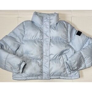 CALVIN KLEIN Sorona Aura - Women's Blue Insulated Cropped Puffer Jacket - Medium